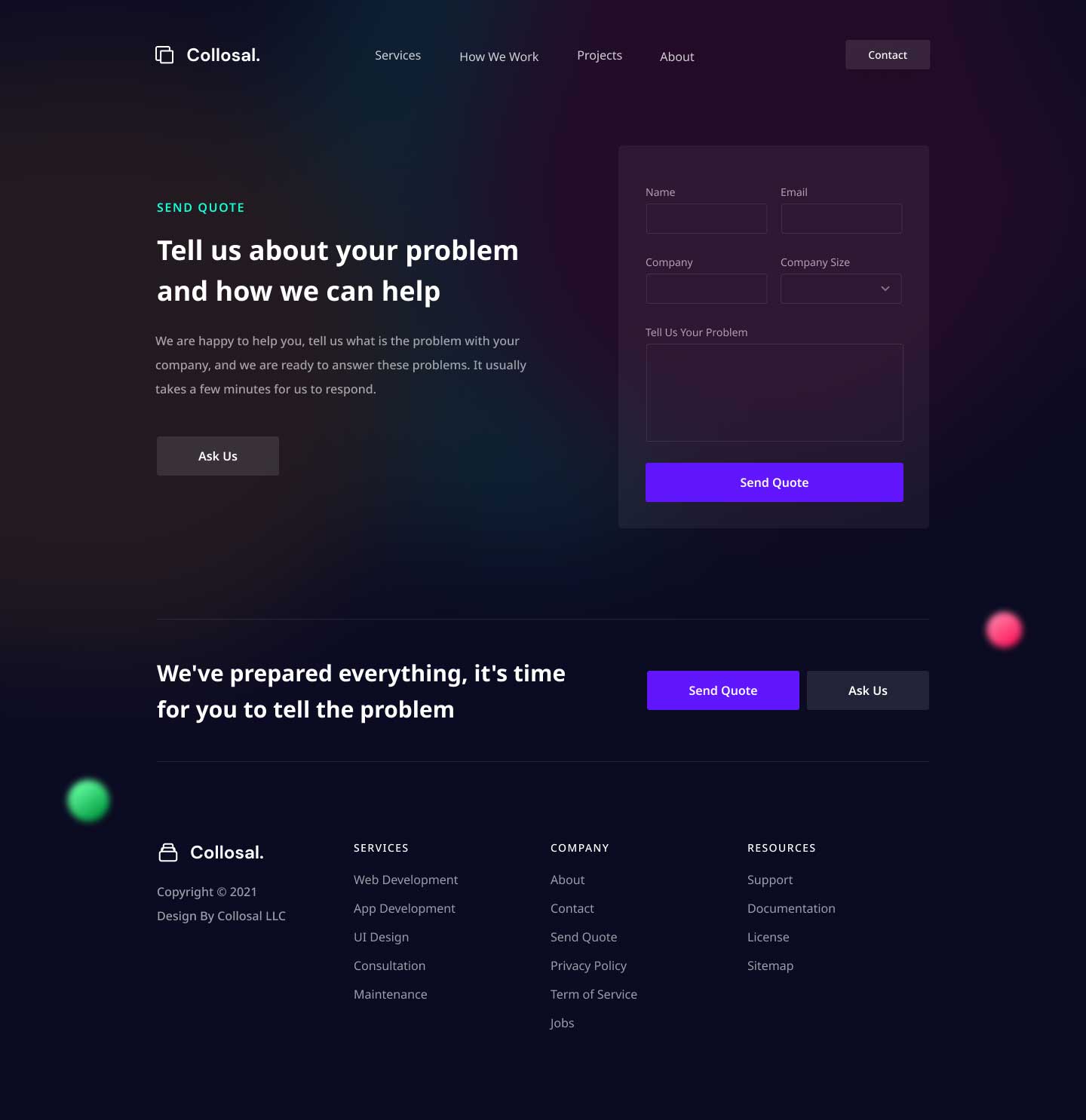 Collosal–Landing Page 成套落地页设计模板 .fig素材