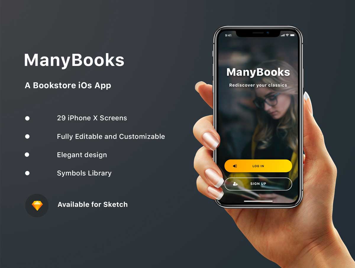 ManyBooks书店app ui设计 .sketch素材下载