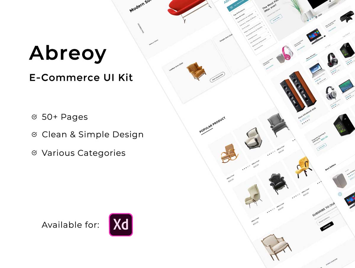 Abreoy成套电商app ui设计 .xd素材