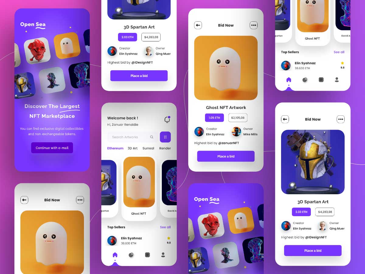 Opensea NFT交易app ui设计 .fig素材