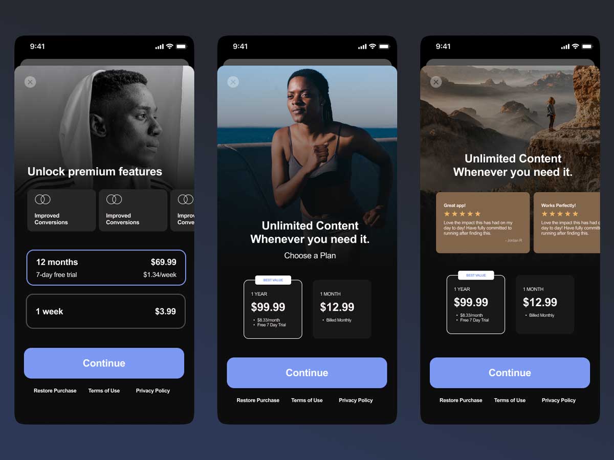 app 付费会员支付页面UI .fig素材