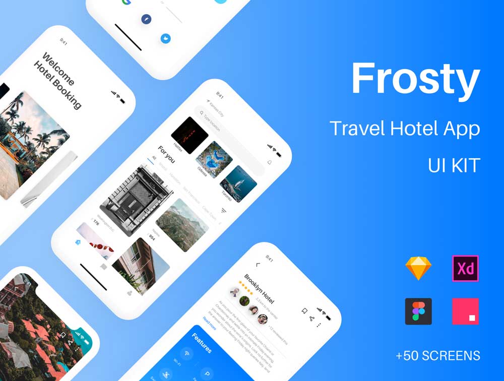 成套酒店预订app ui设计 .sketch素材