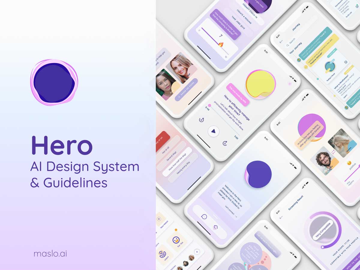 Hero 人工智能助手app ui设计 .fig素材