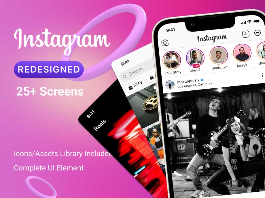 INSTAGRAM 社交app ui redesign设计 .fig素材