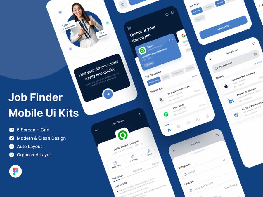 招聘app ui设计 .fig素材