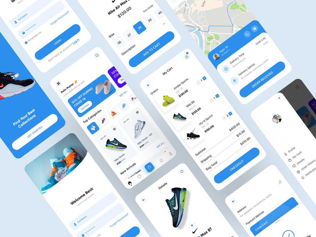鞋类电商app ui设计 .fig素材