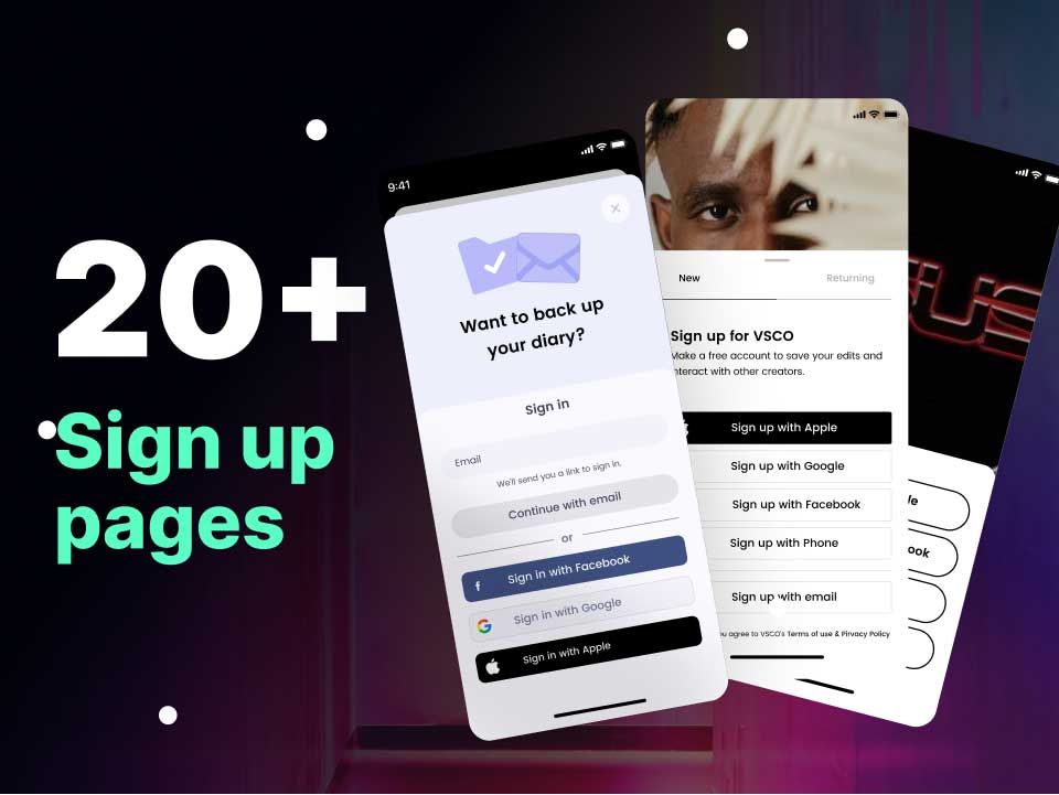 20+app 用户注册页面ui设计 .fig素材