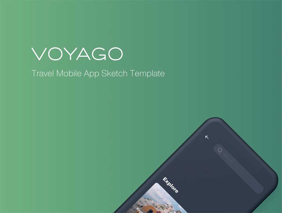 Voyago旅行app ui设计 .sketch素材