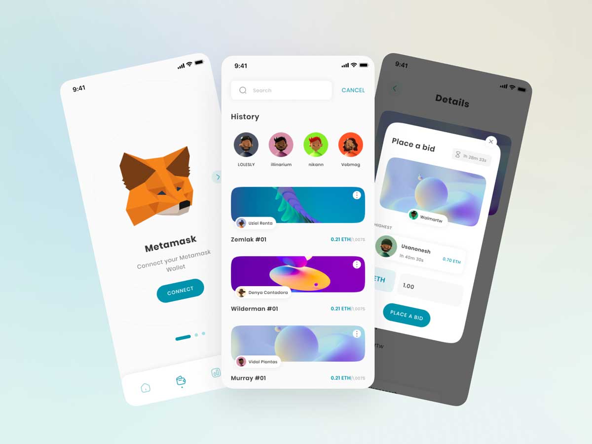 Noce NFT非同质化代币 app ui设计 .fig素材