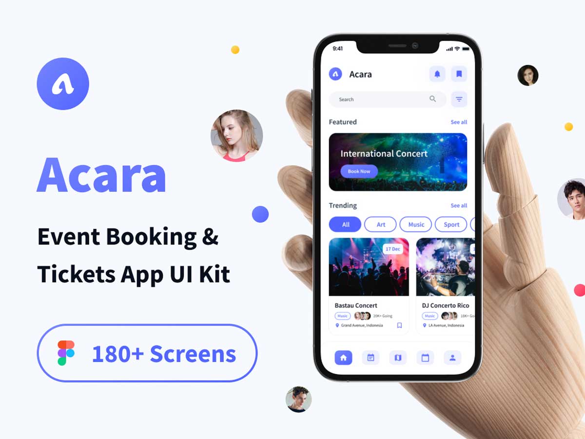Acara成套活动预订app ui设计 .fig素材