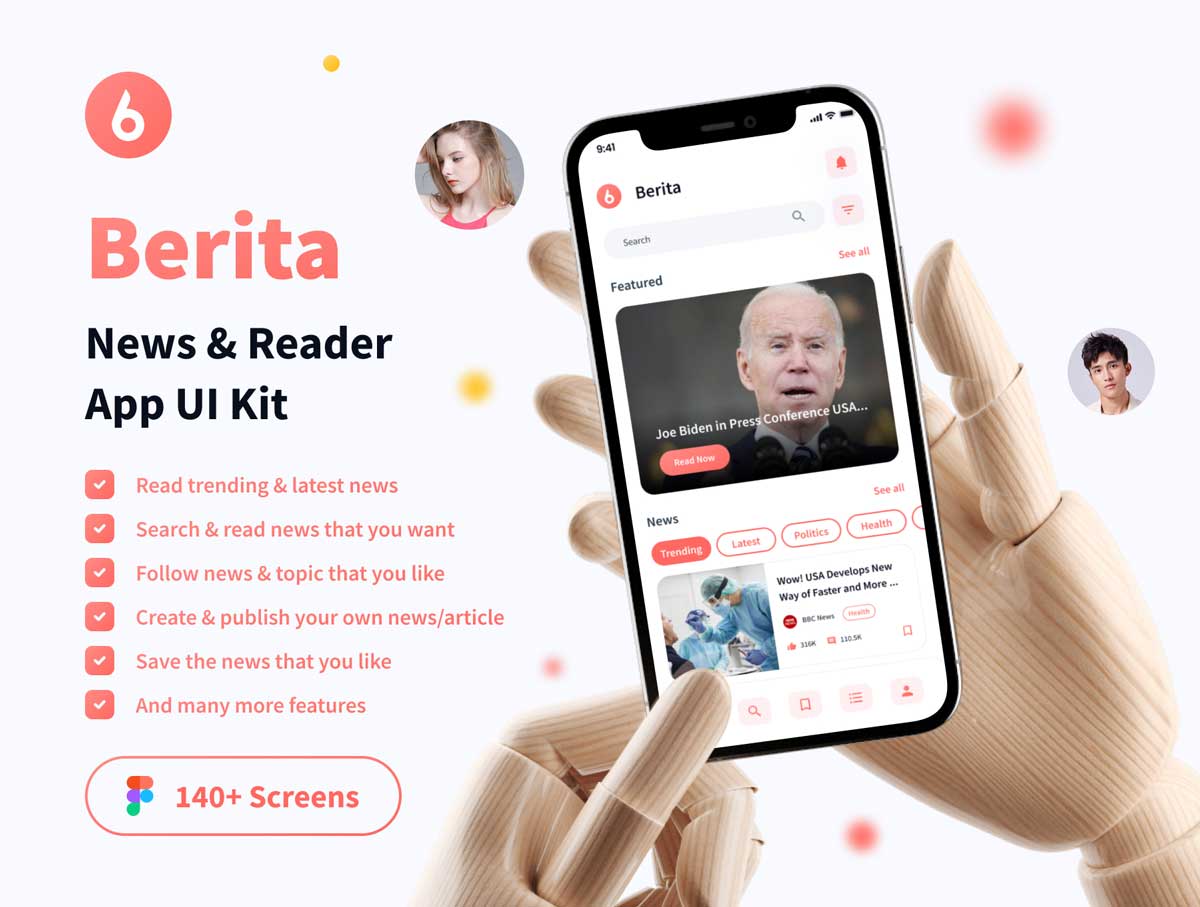 Berita 成套新闻和阅读器app ui设计 .fig素材
