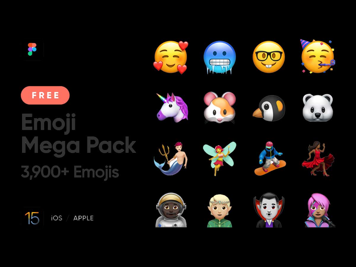 3900个苹果Emoji表情包 .fig素材下载