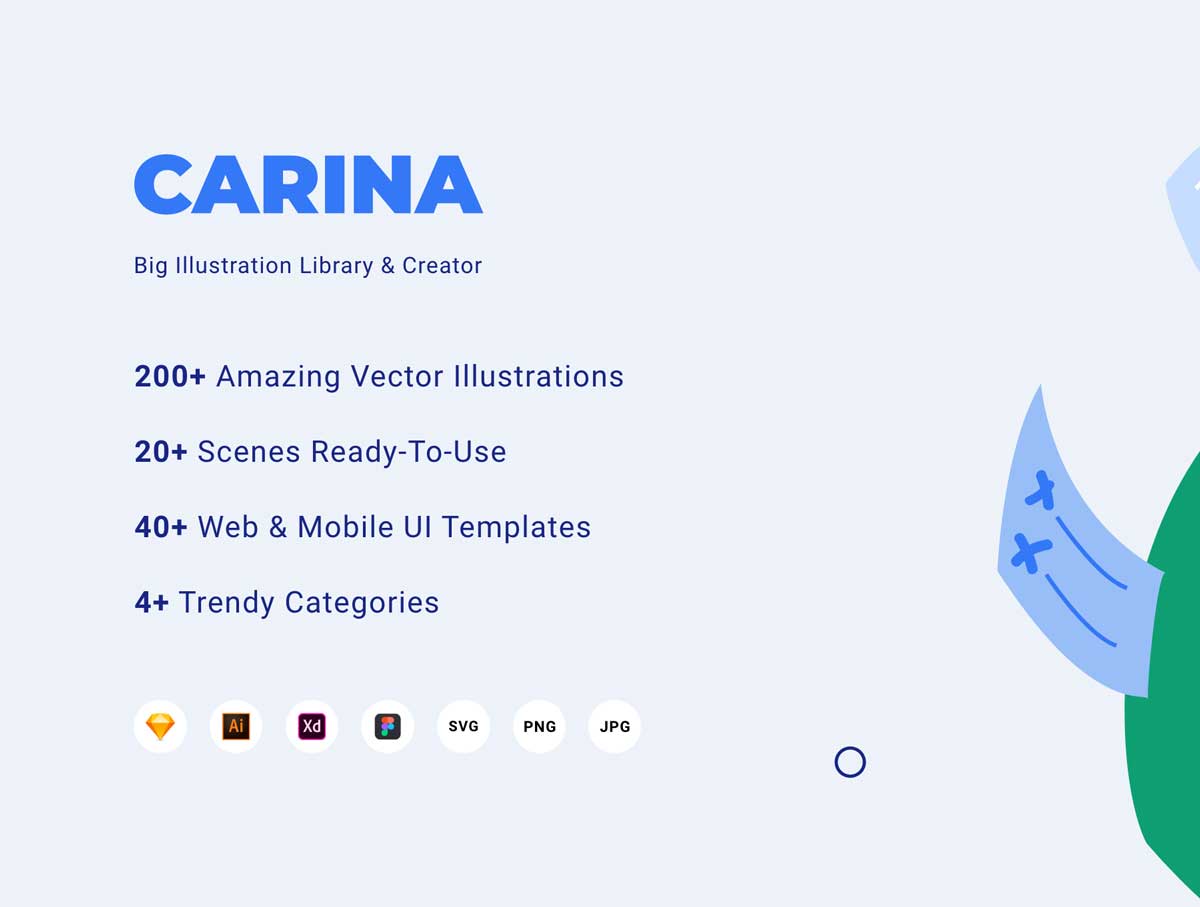 Carina 200+插画设计素材 .fig .xd .sketch .ai素材下载