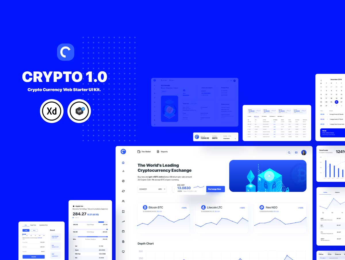 CRYPTO 加密货币Web Starter ui设计 .xd素材