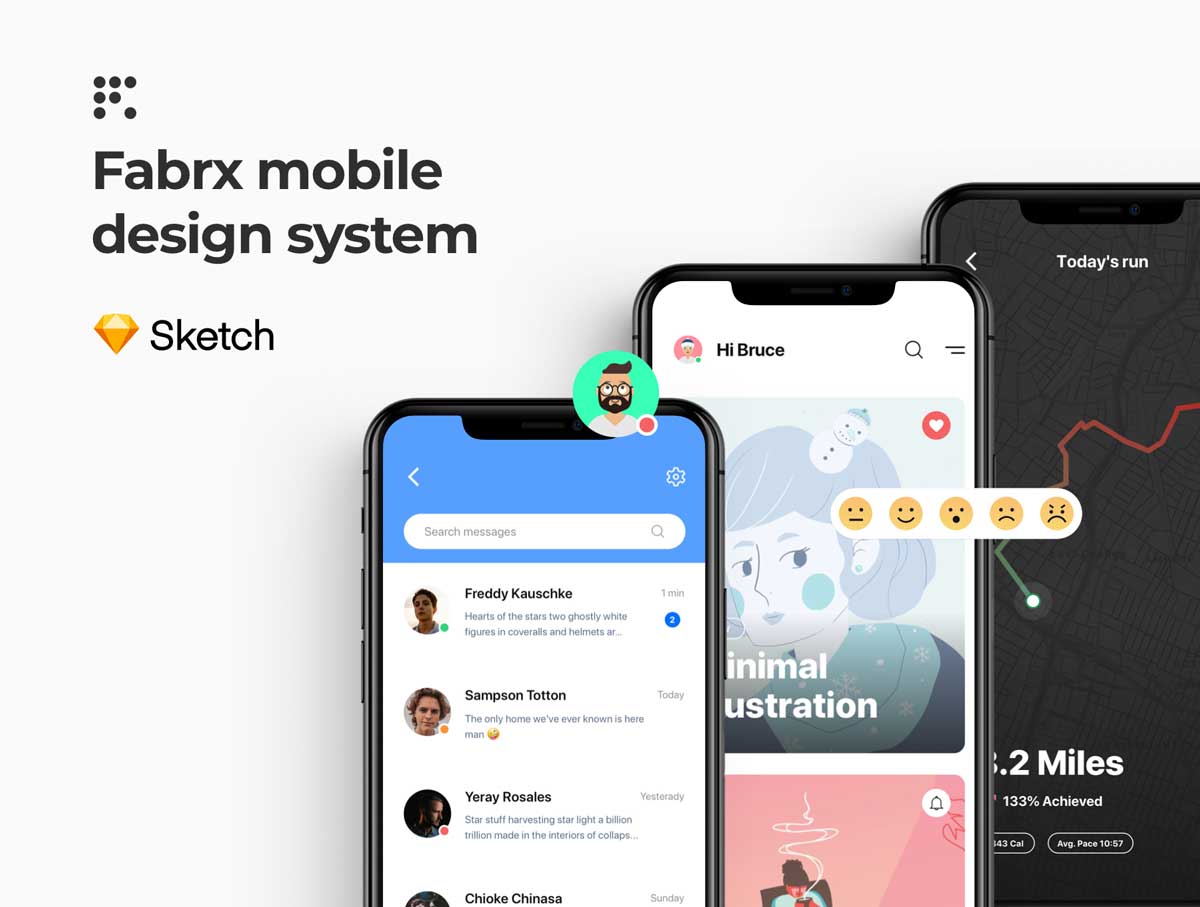 Fabrx Mobile Design System移动设计系统 .sketch素材下载