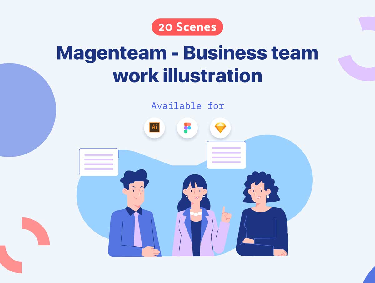 Magentteam-商业插画设计 .fig .ai .sketch素材