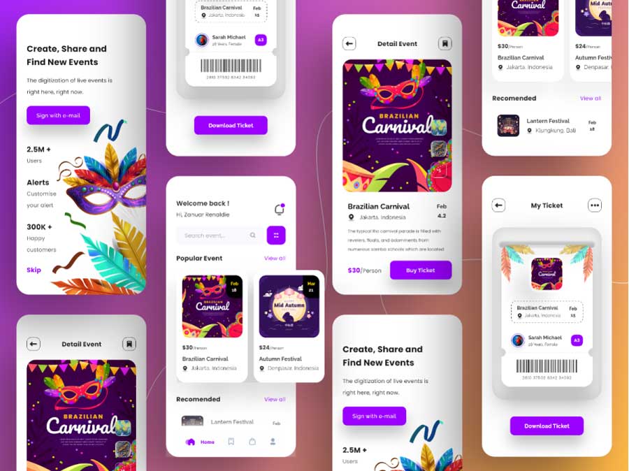 Event app ui设计 .fig .xd素材