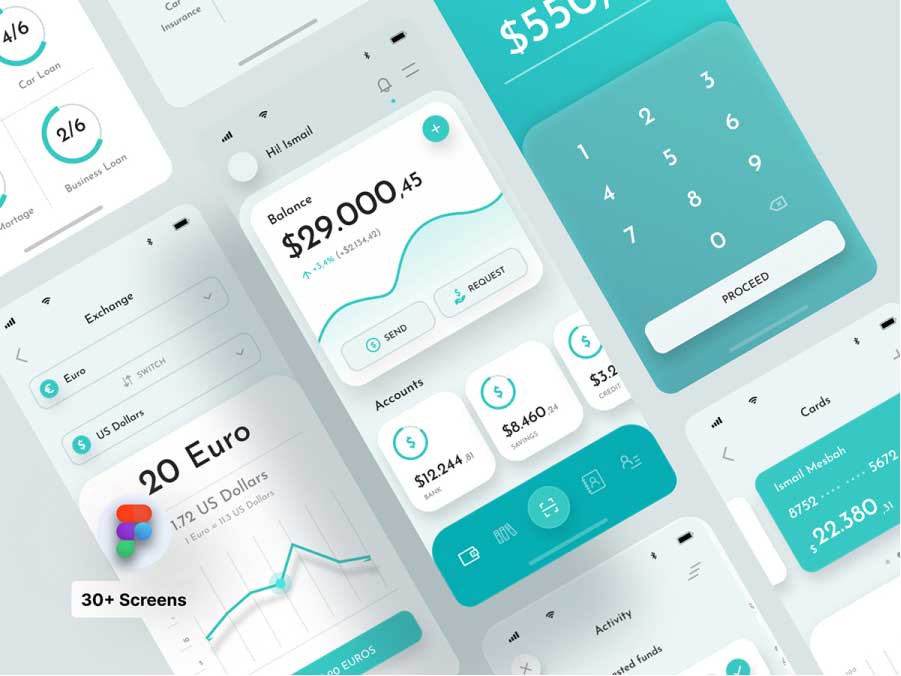 金融支付钱包app ui设计 .fig素材