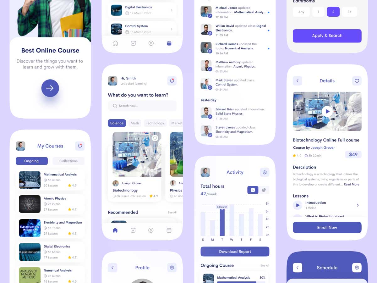 在线教育app ui设计 fig素材