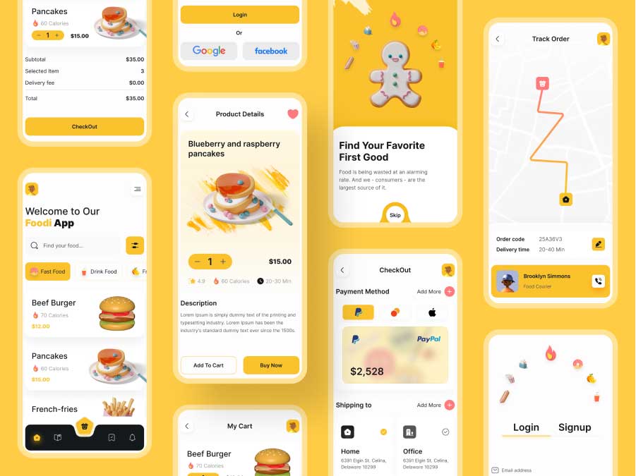 Food delivery美食外卖app ui设计 .fig素材