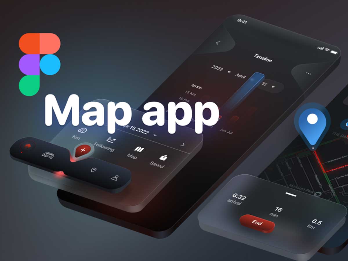地图导航app ui设计 .fig素材下载