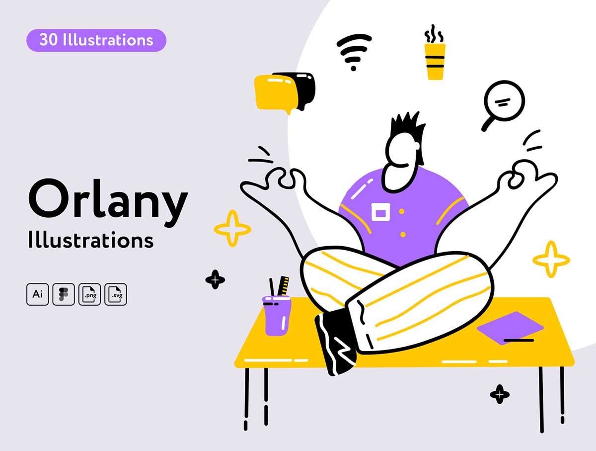 Orlany 30个插画设计素材 .fig .svg .ai源文件下载