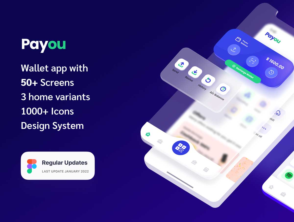 Payou 数字钱包app ui设计 .fig素材下载
