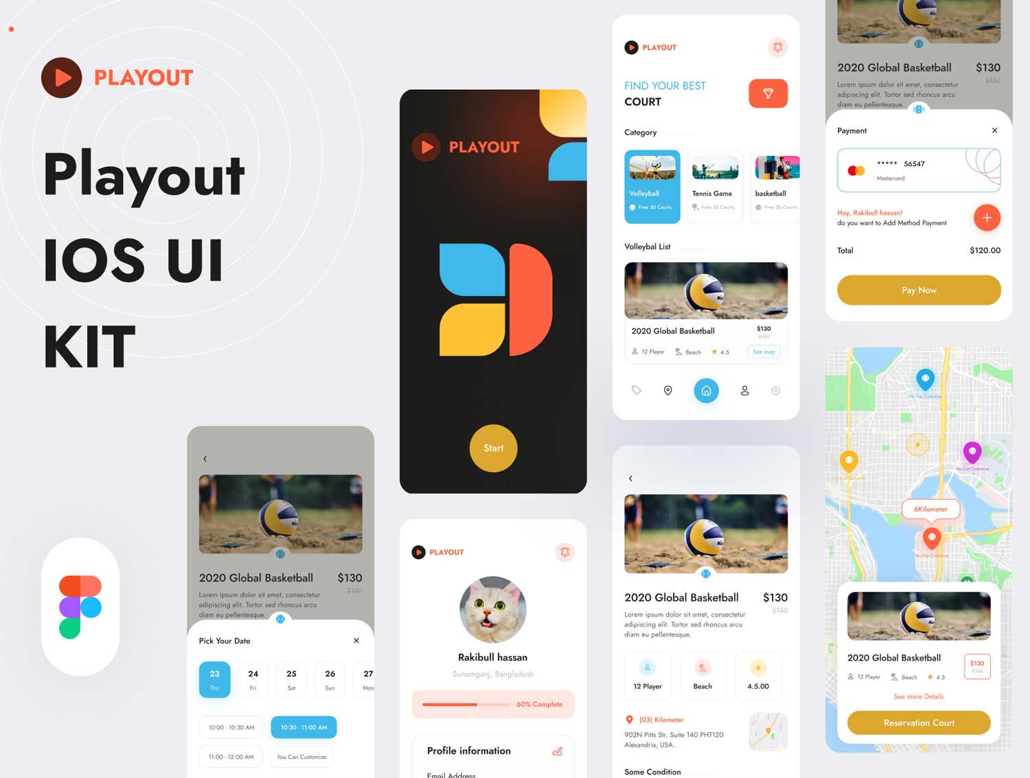 Playout 运动app ui设计 .fig素材