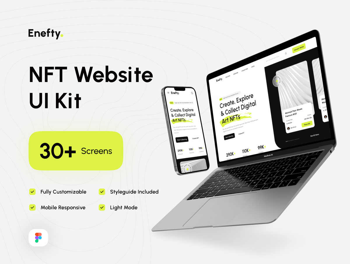 Enefty – NFT网站设计素材 .fig源文件