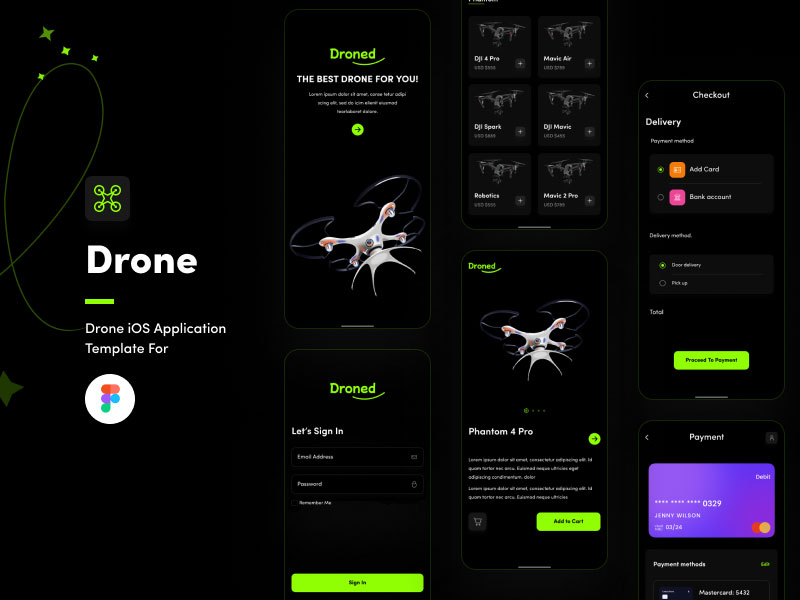 Drone无人机电商app ui设计 .fig素材下载
