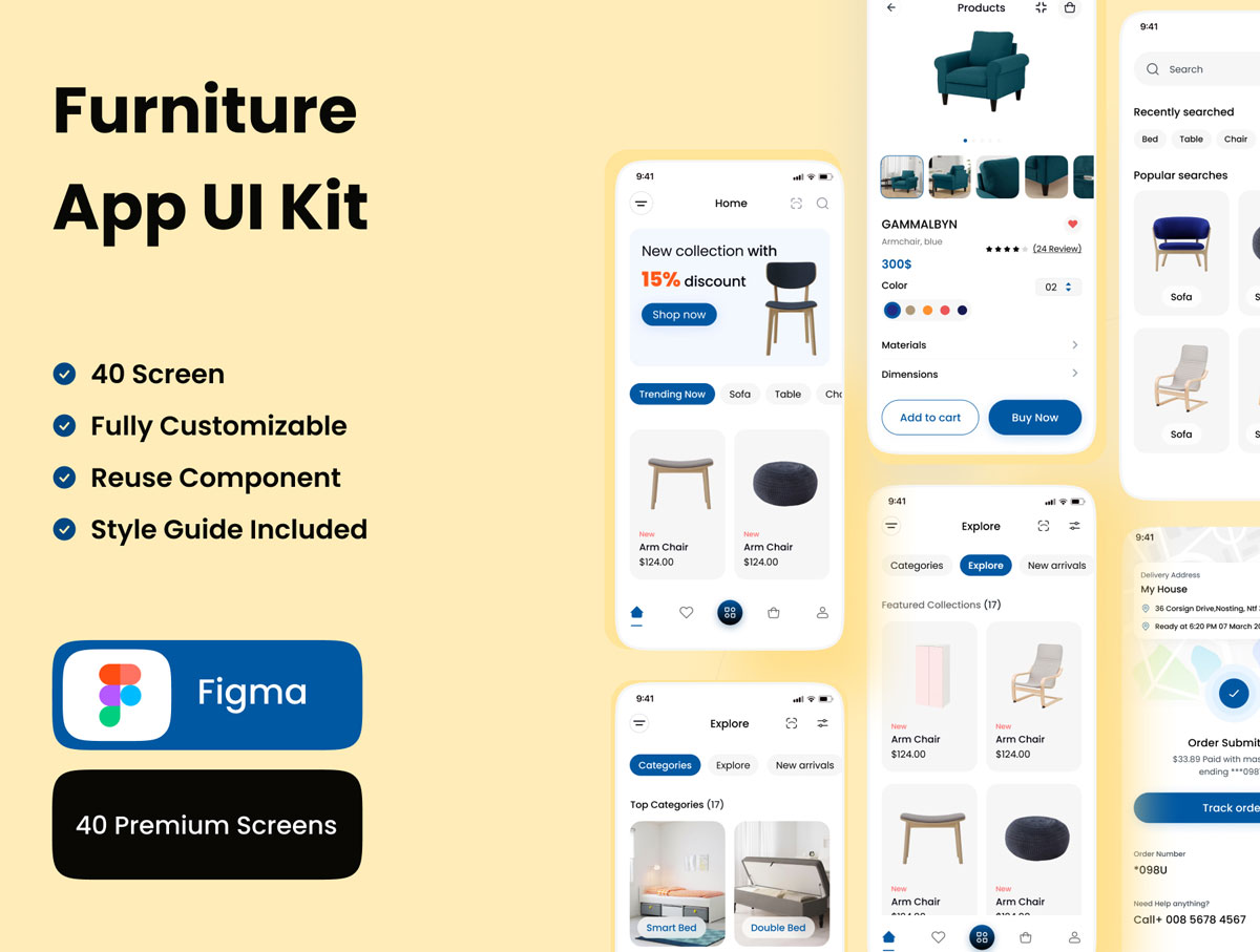 Furniture 家具电商app ui设计 .fig素材下载