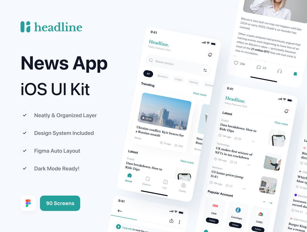 Headline – 新闻app ui设计 .fig素材