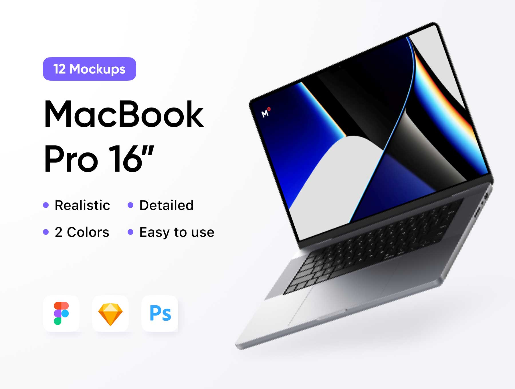 MacBook Pro 16英寸Mockups样机模型 .fig .sketch .psd源文件下载