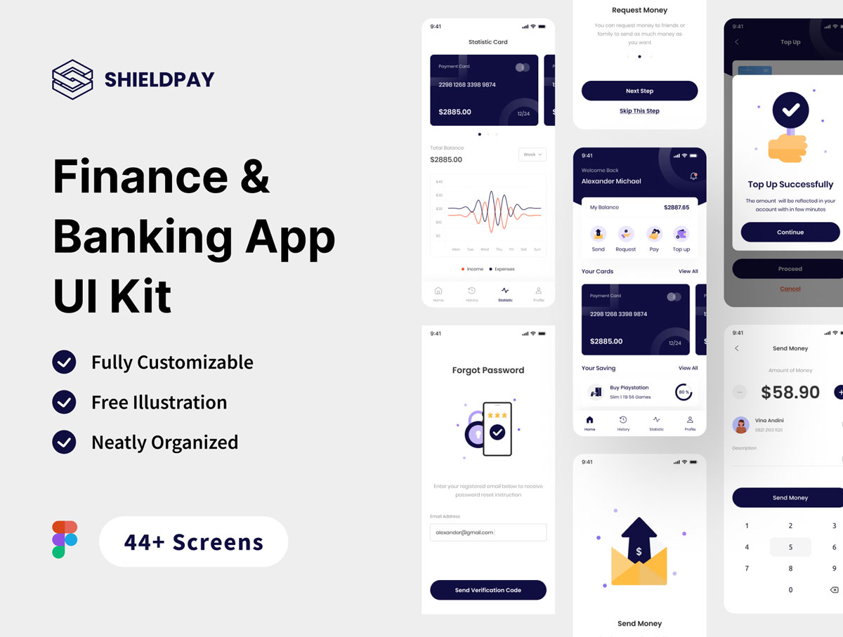ShieldPay金融app ui设计 .fig素材下载