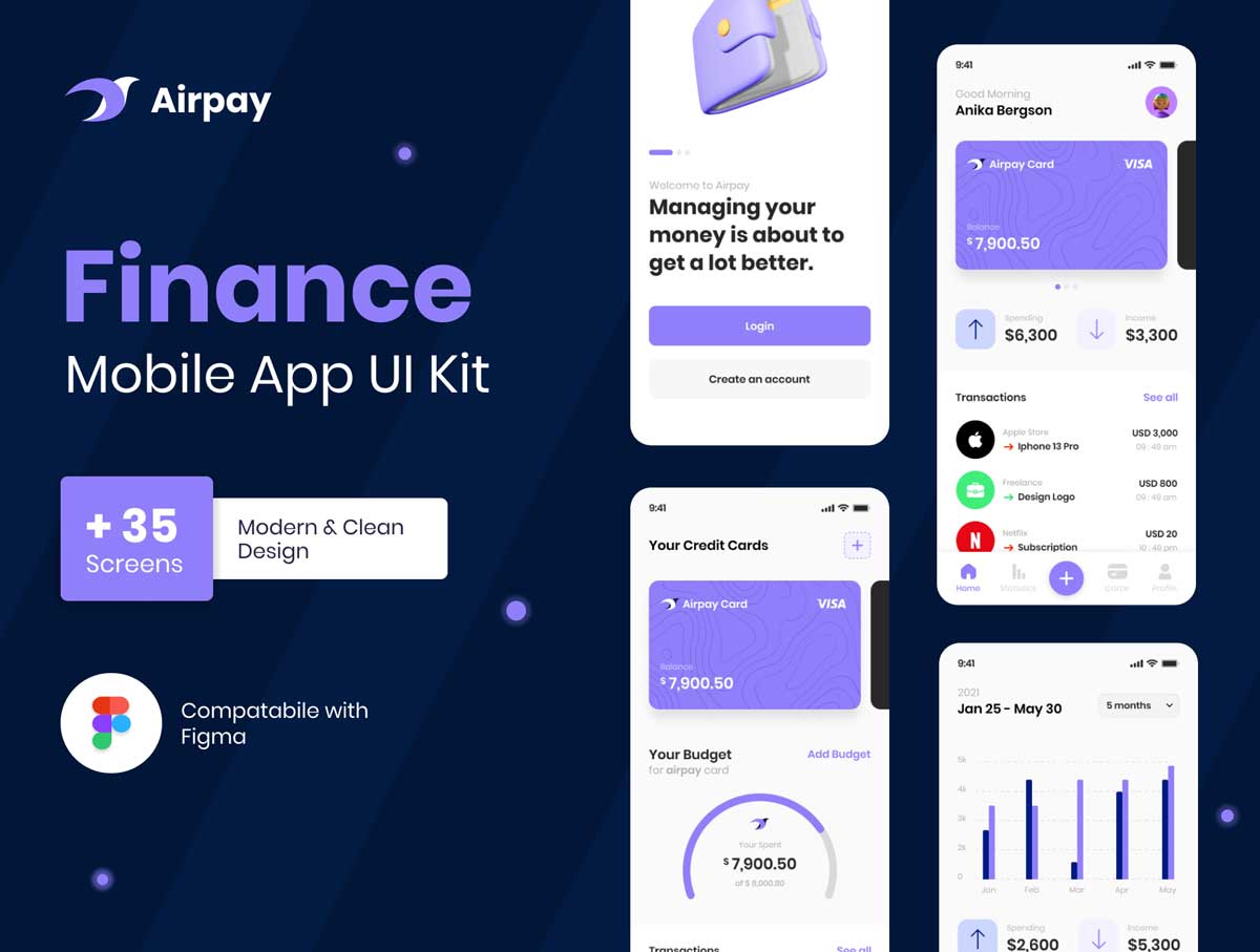 Airpay – 金融应用程序app ui设计 .fig素材下载