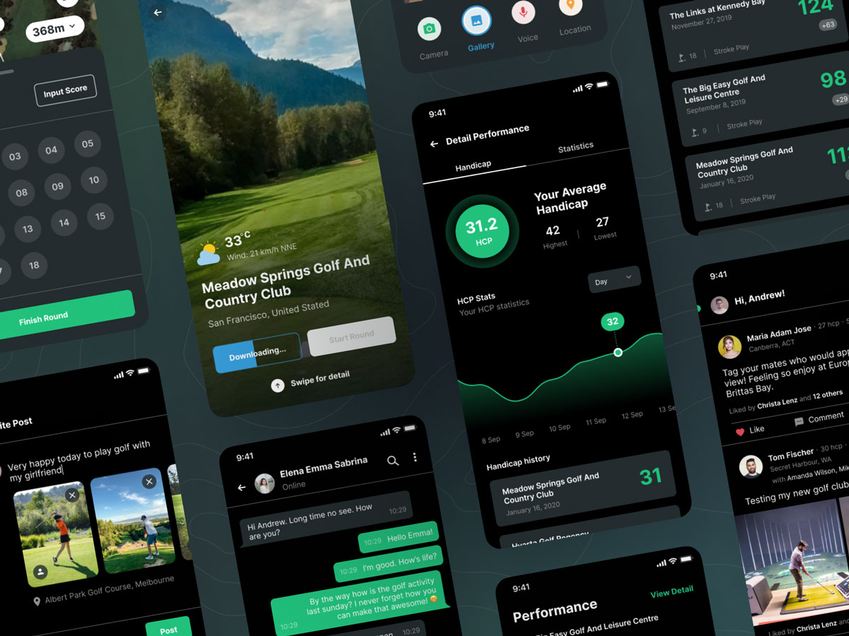 Holeswing 高尔夫app ui设计 .fig素材