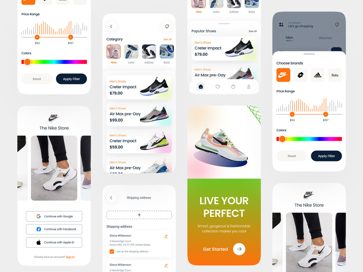 Nike鞋类电商app ui设计 .fig素材