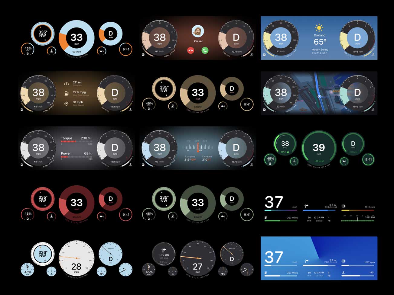 apple car 汽车数字仪表盘ui .fig素材