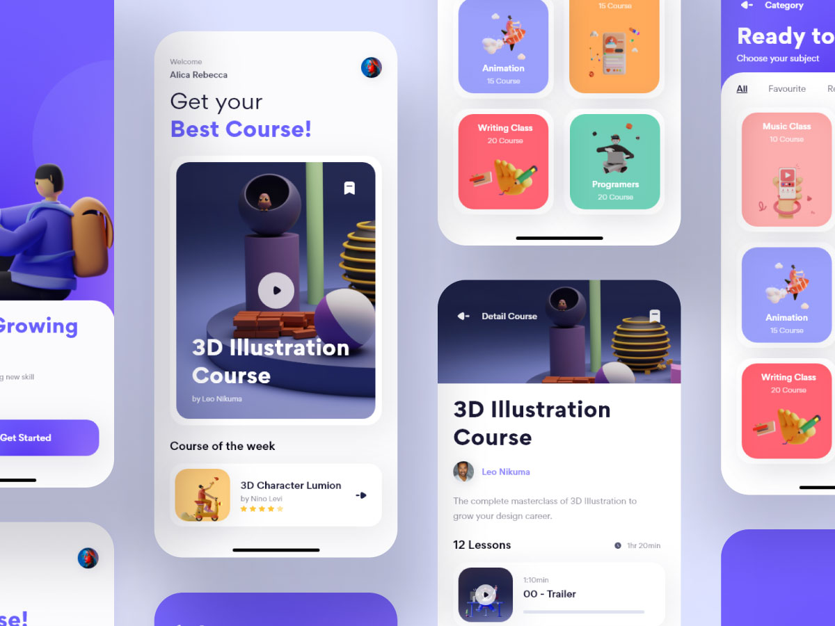 在线学习app ui设计 .fig素材