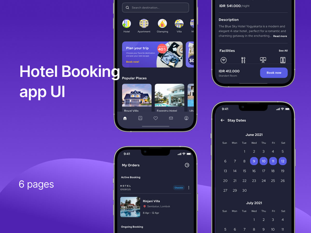 旅行酒店预订app ui设计 .fig素材