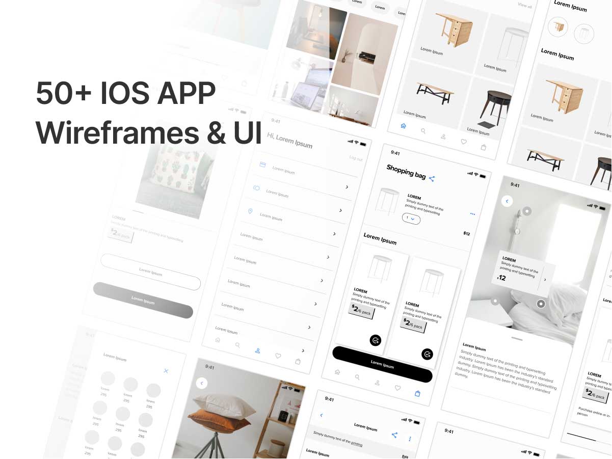 50+ IOS app 线框图 & ui设计 .fig素材