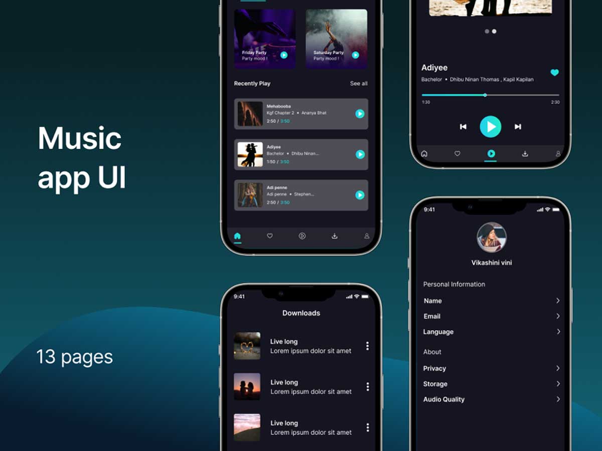 音乐app ui设计 .fig素材