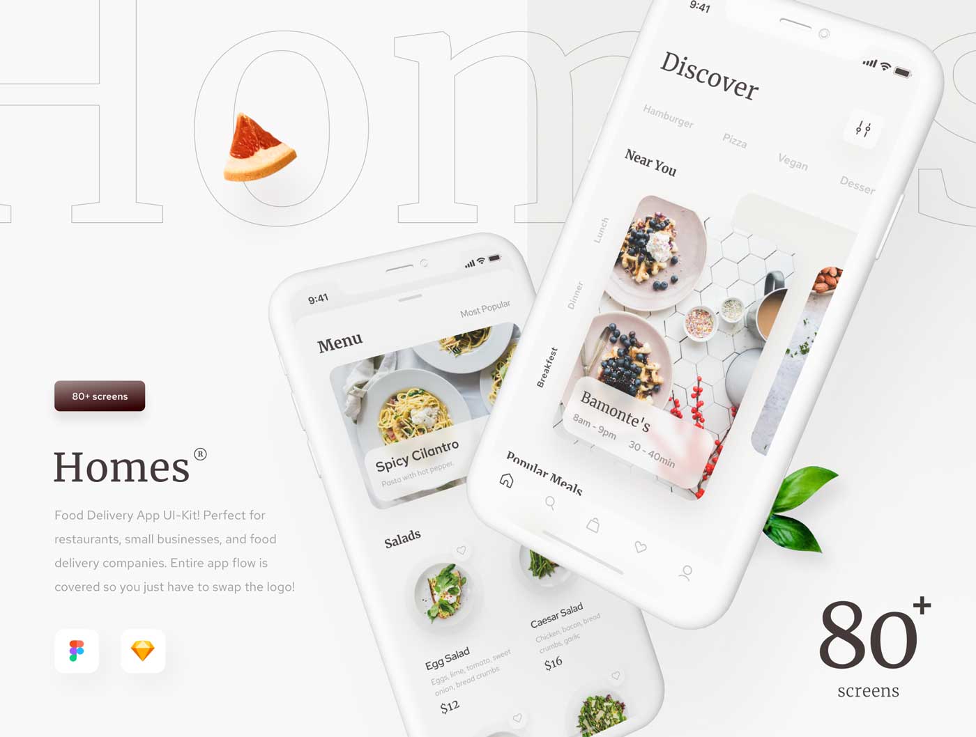 Homes美食外卖app ui设计 .fig .sketch素材