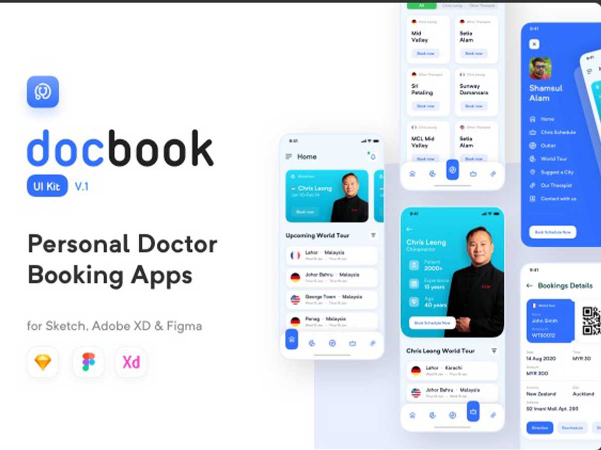 Personal Doctor在线医生预约app ui设计 .xd .sketch素材