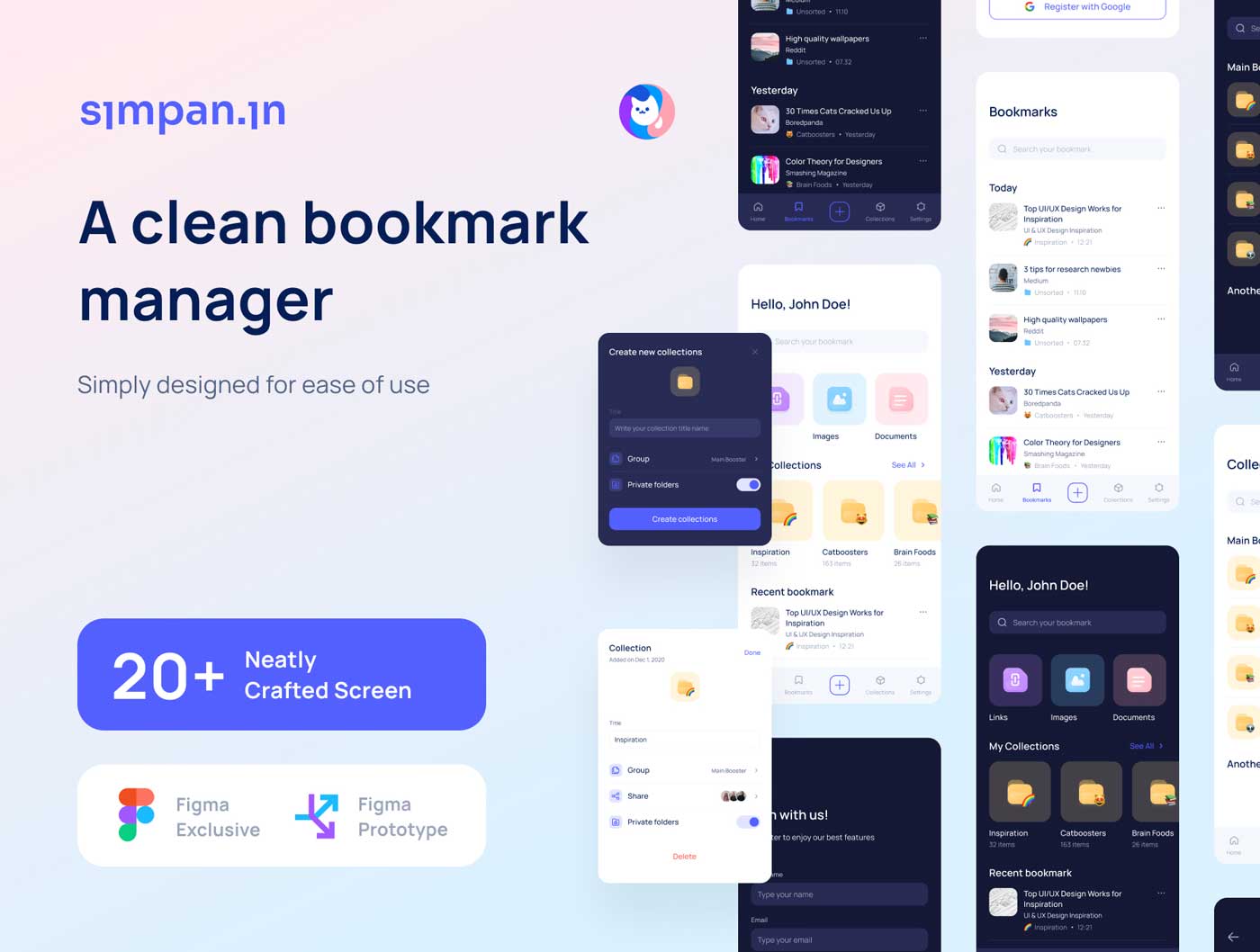Simpanin 书签管理app ui设计 .fig素材