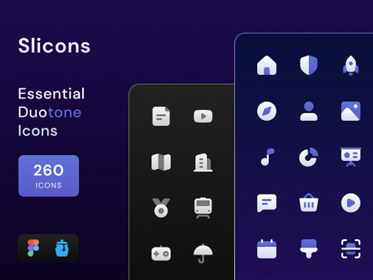 Slicons Essential260个双色图标设计 .fig素材