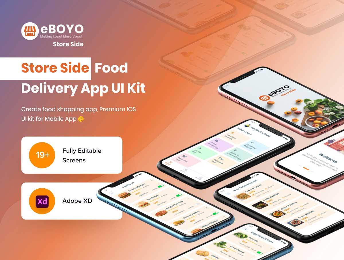 eBOYO电商外卖app ui设计 .xd素材下载