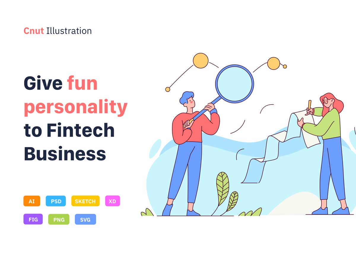 Financial Technology金融科技插画设计 .fig .xd .sketch .ai .psd素材
