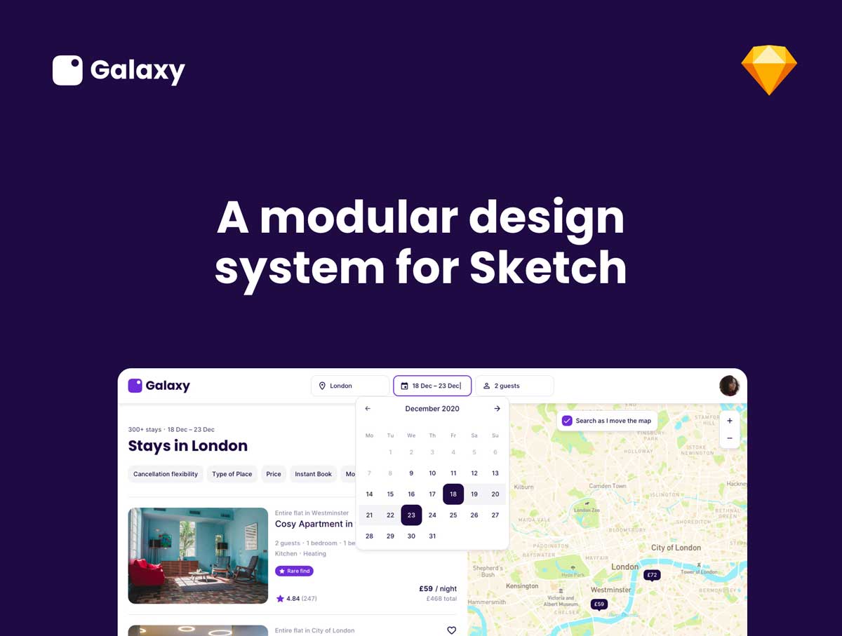 Galaxy Design草图UI设计系统 .sketch素材下载