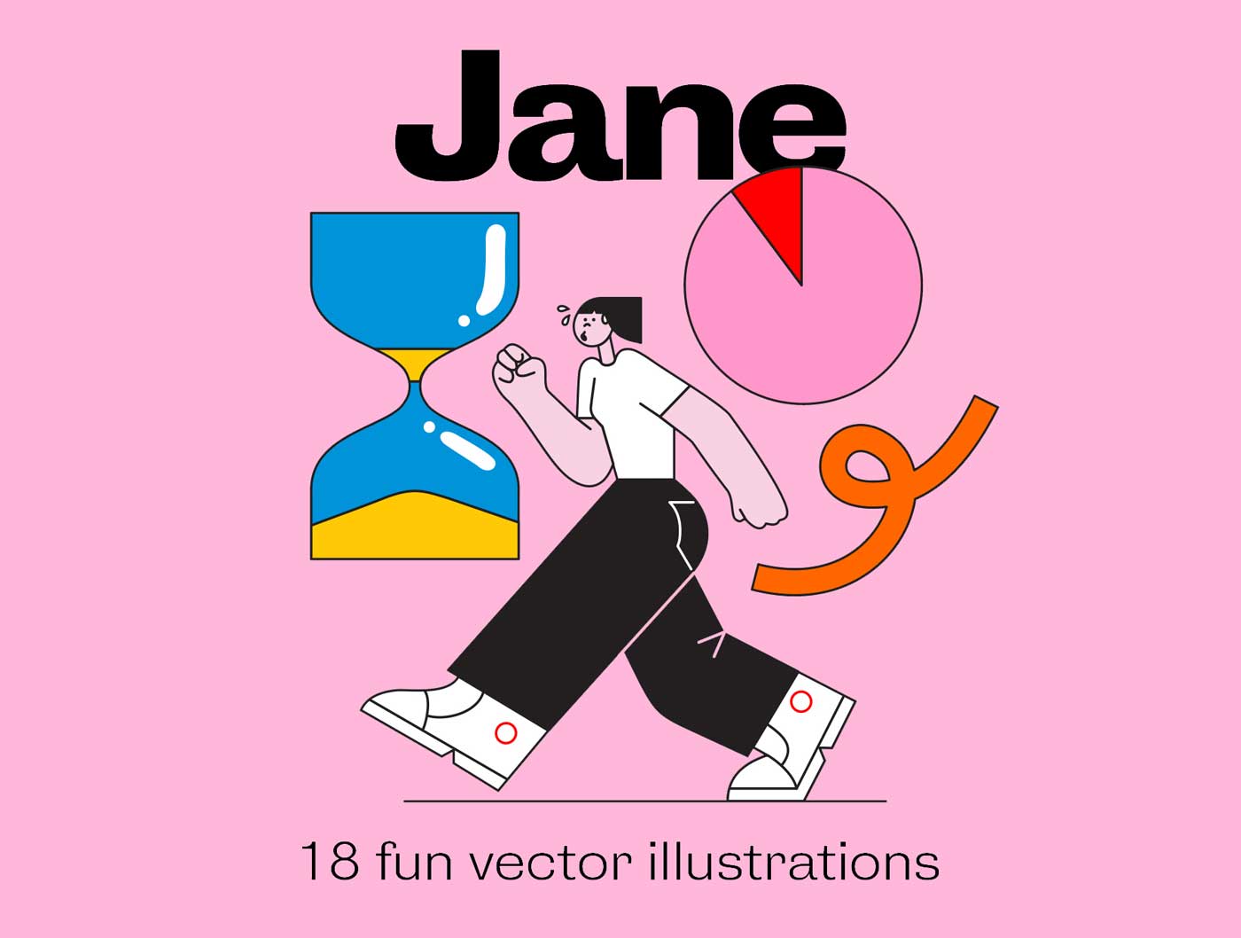 Jane18副矢量人物插画设计 .ai .svg .cdr素材